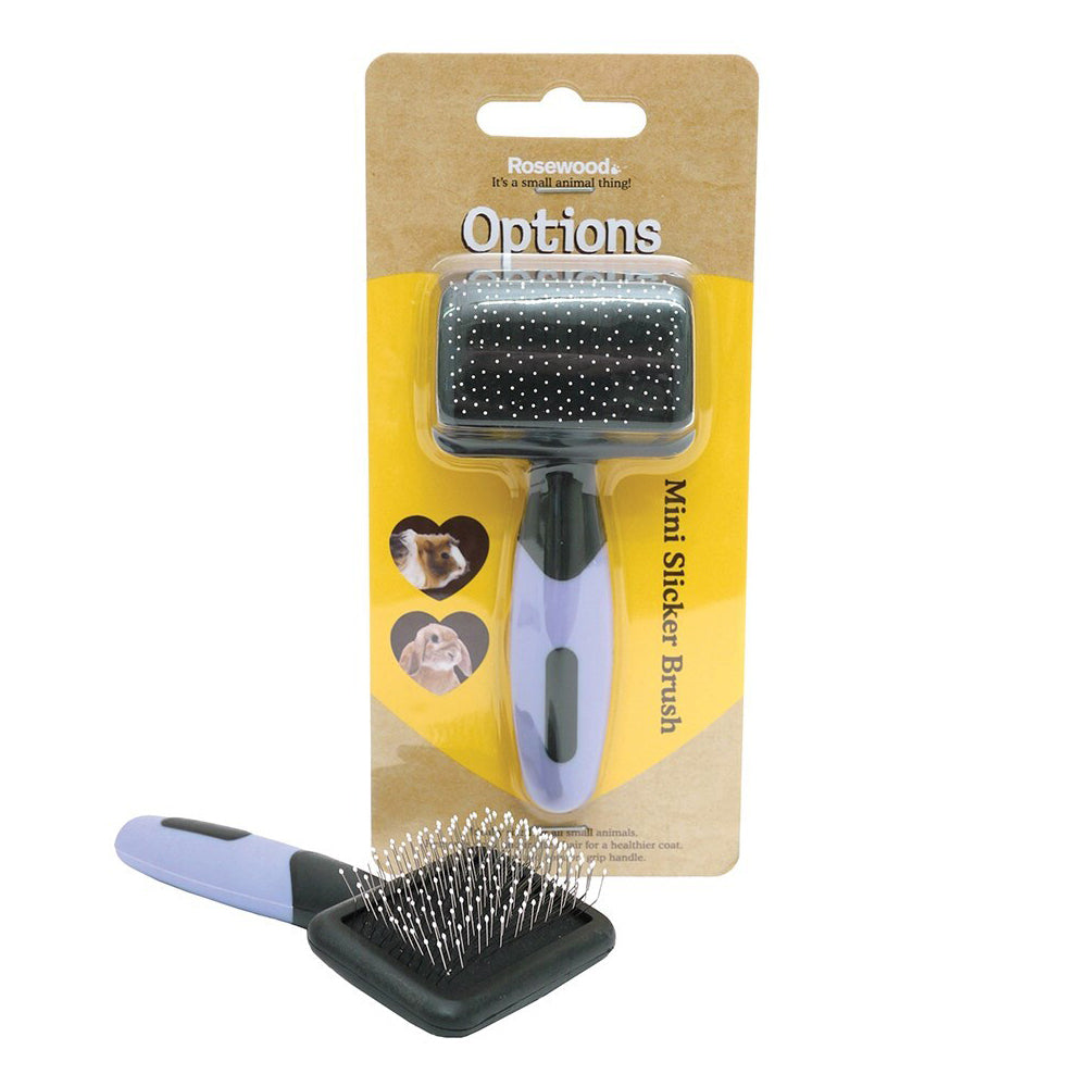 2PK Rosewood Mini 17x7cm Small Pet Hairbrush Grooming Comb Gentle Slicker Purple