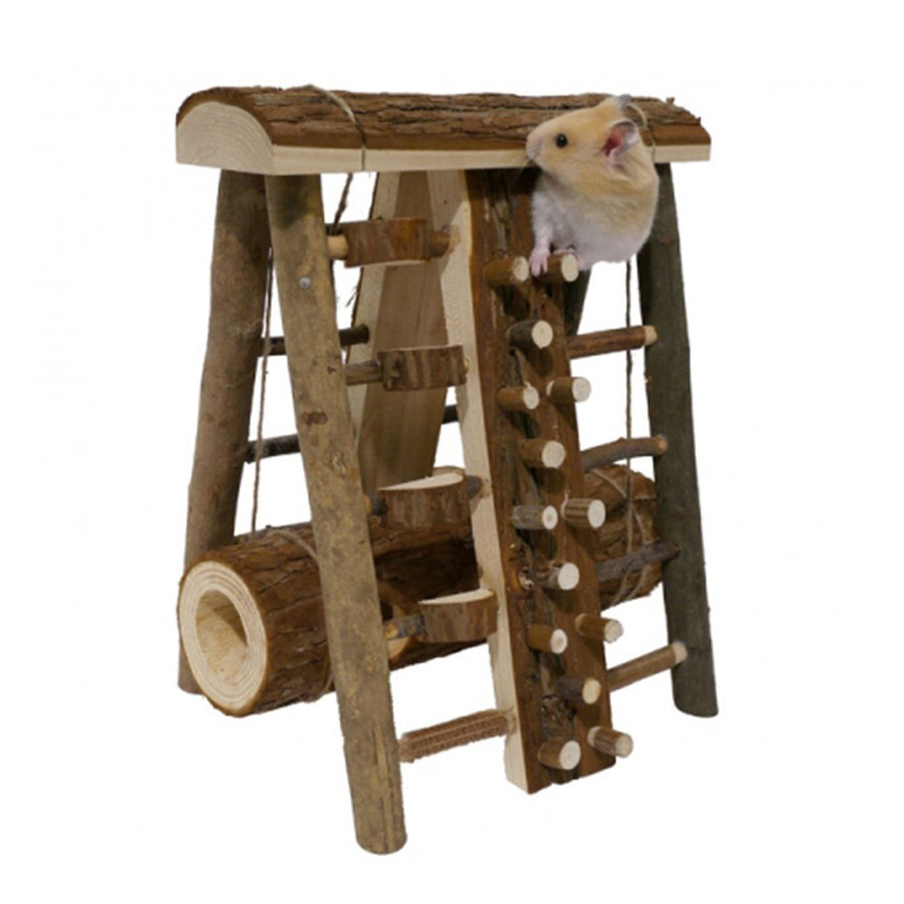 Rosewood Wooden Assault Course Hamster/Guinea Pig Activity Small Pet Toy Brown