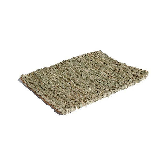 2PK Rosewood 38.5cm Chill 'N' Scratch Hand Woven Hamster/Rabbit Pet Mat XL Natural
