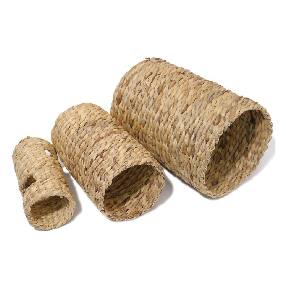 2PK Rosewood Wooden Play/Sleep/Chew Hyacinth Tunnel Hamster/Rabbit Pet Toy S Natural