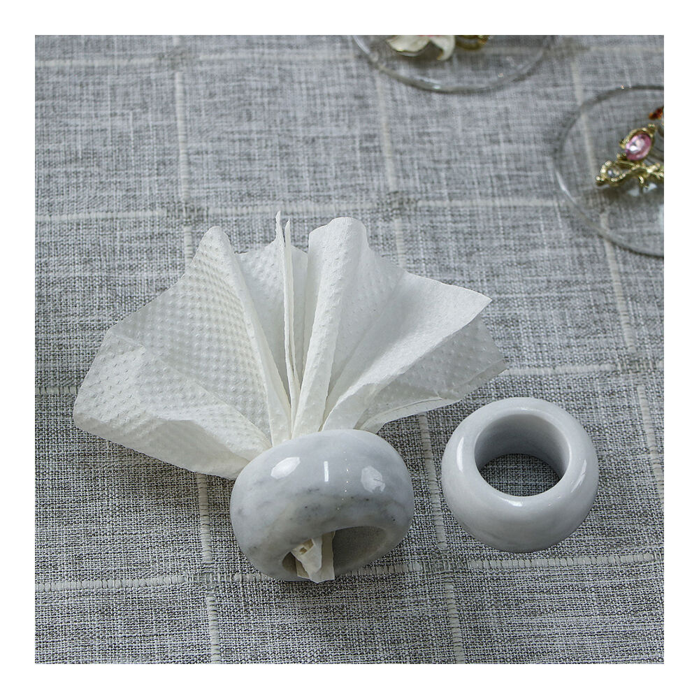 2pc NF Living Napking Rings 5x3cm Elegant Table Decor Marble