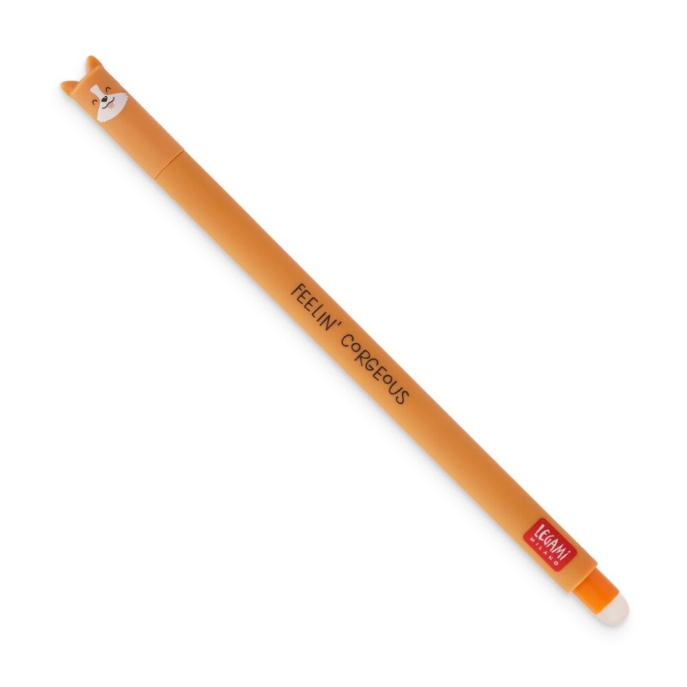 10PK Legami Erasable Gel Pen Corgi Theme Collectable Cute Topper Gift Black Ink