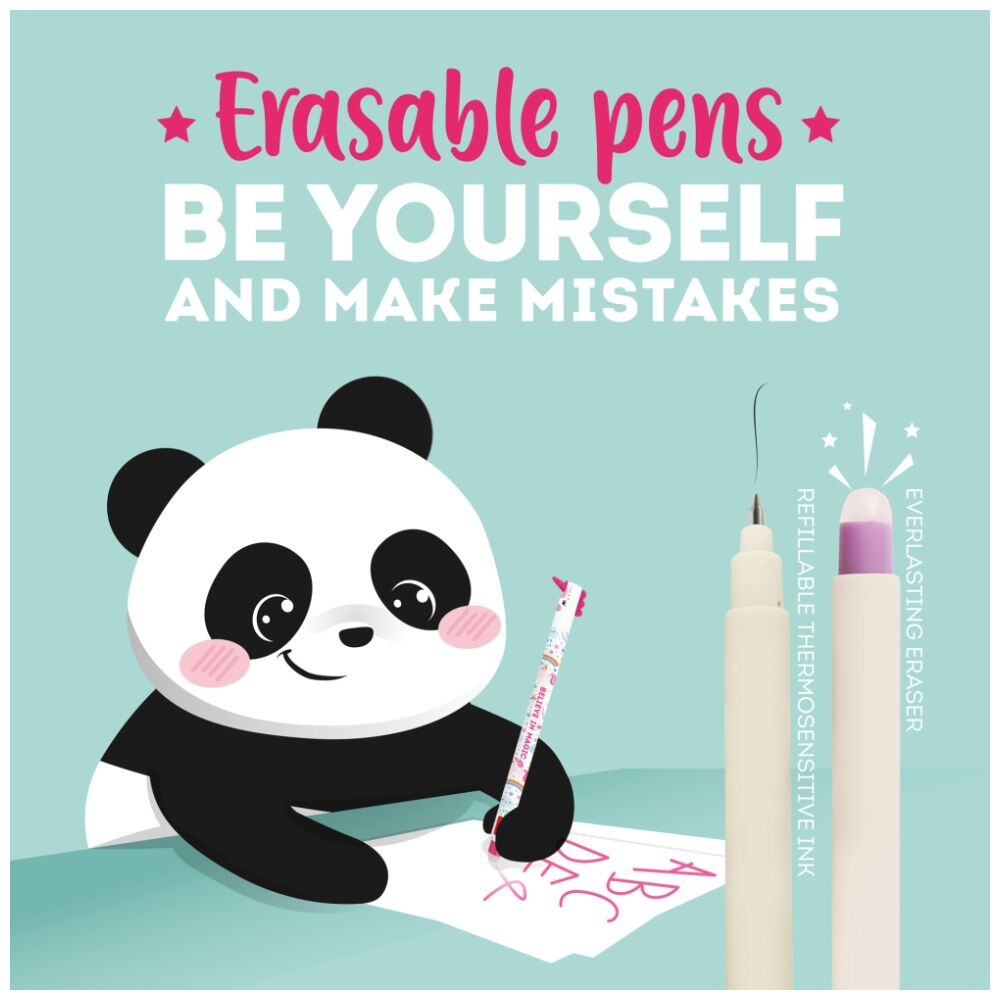 10PK Legami Erasable Gel Pen Corgi Theme Collectable Cute Topper Gift Black Ink