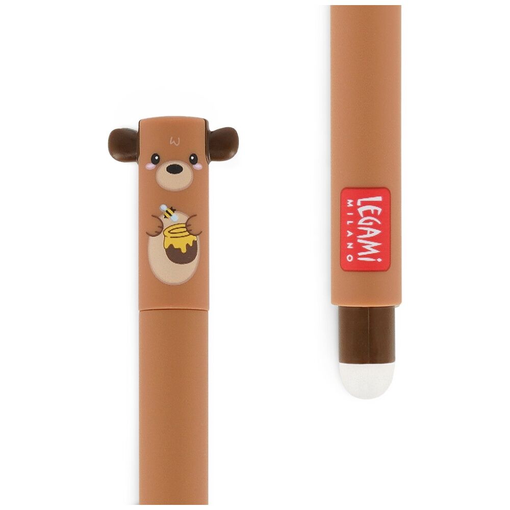 10PK Legami Erasable Gel Pen Teddy Bear Theme Collectable Cute Topper Red Ink