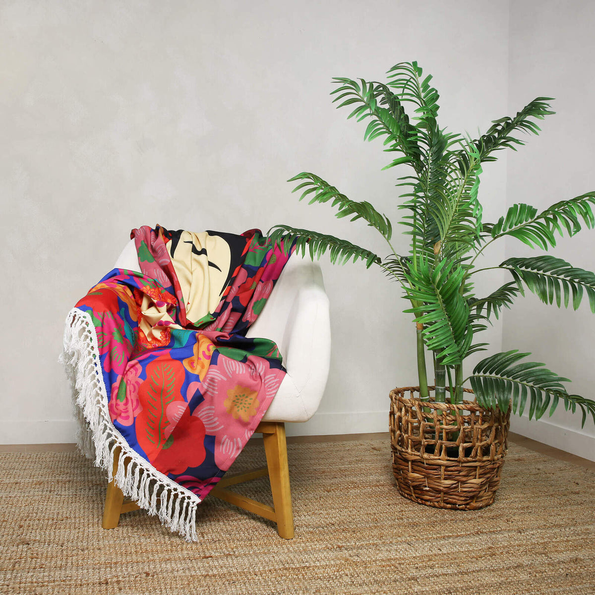 Rayell Kahlo 130x170cm Canvas Throw Blanket - Dark