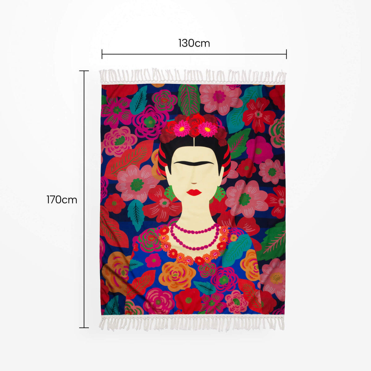 Rayell Kahlo 130x170cm Canvas Throw Blanket - Dark