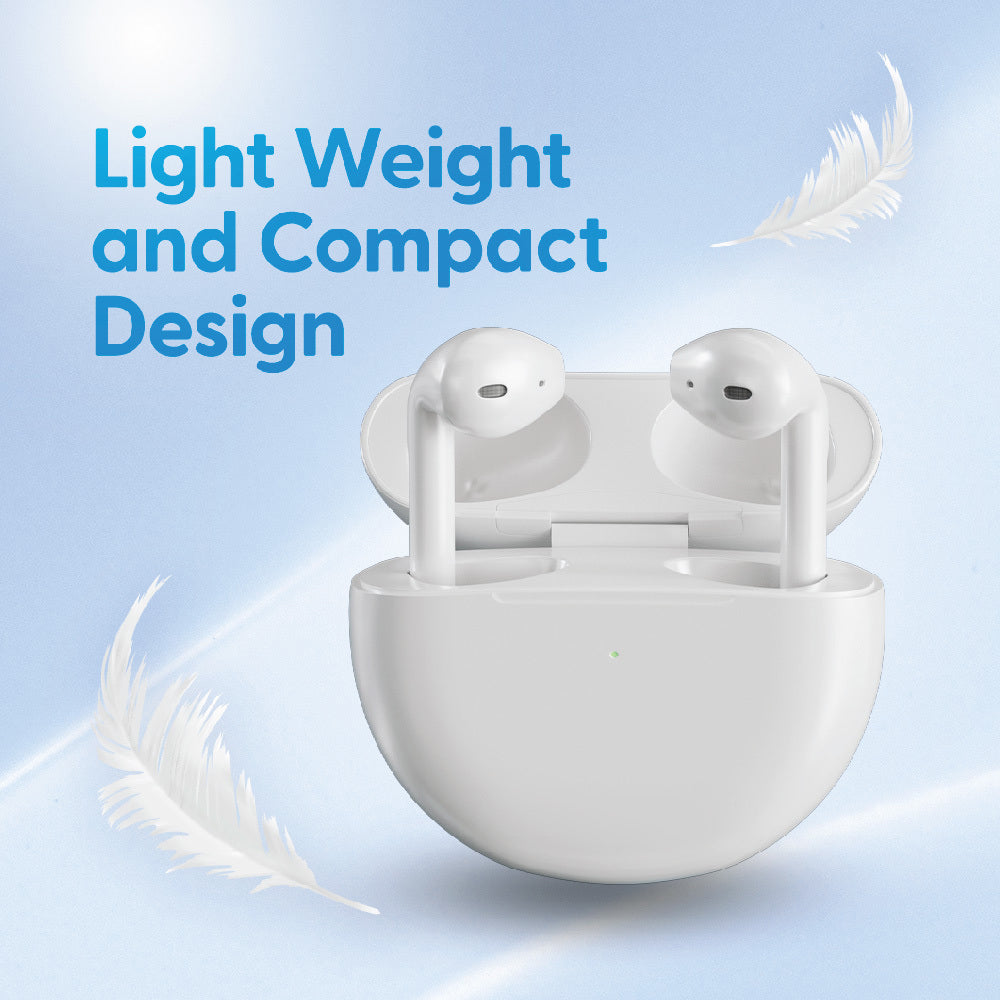 Laser TWS Wireless Bluetooth Earbuds w/ Charging Case - White