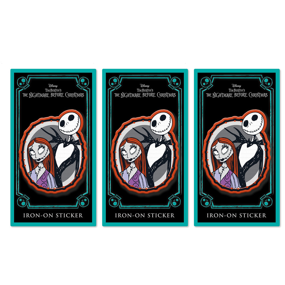 3PK Disney The Nightmare Before Christmas Themed Jack & Sally Iron-On Patch