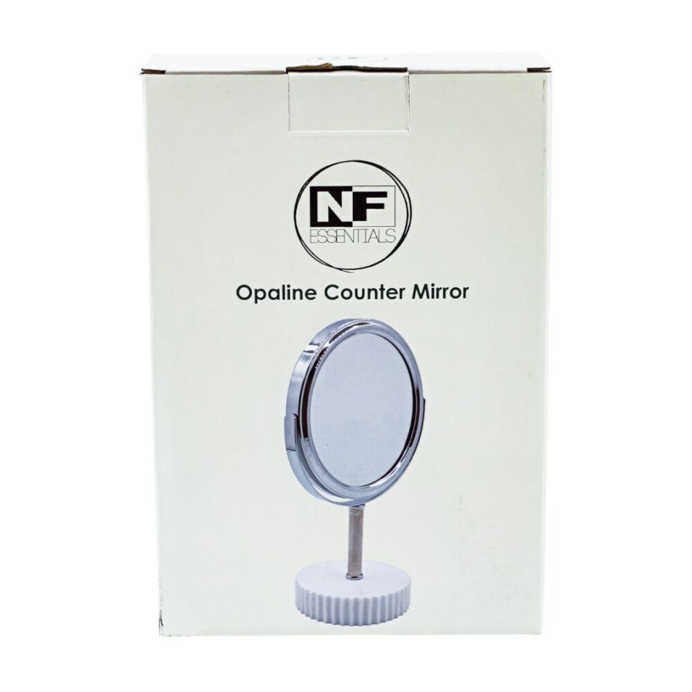 NF Living Standing Mirror 16x26cm Round For Bathrooms - White