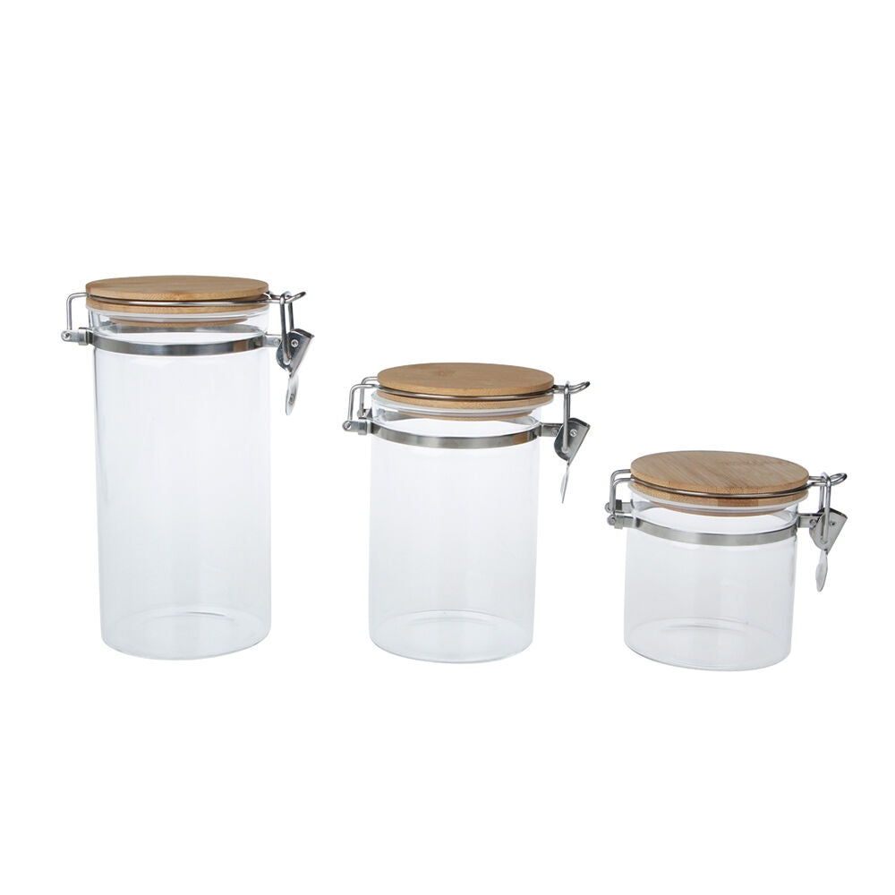 NF Living Glass Cannister Airtight Seal 10x20cm Solid Clear