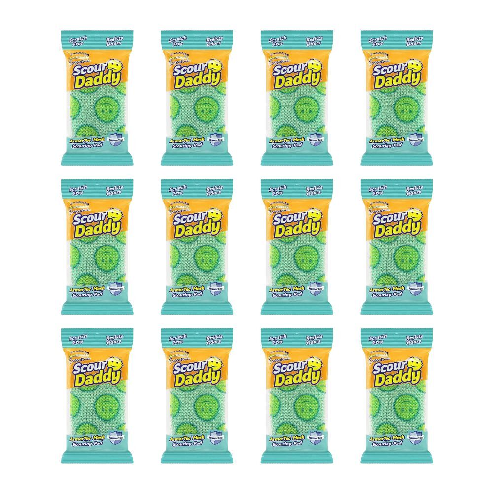 12PK Scrub Daddy Essentials Scratch Free Scouring Pad/Dishwashing Sponge Green