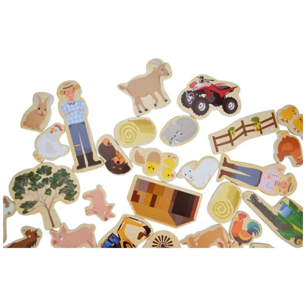 Koala Dream Fridge Friends Wooden Aussie Farm Animals Magnets 35pcs 2y+