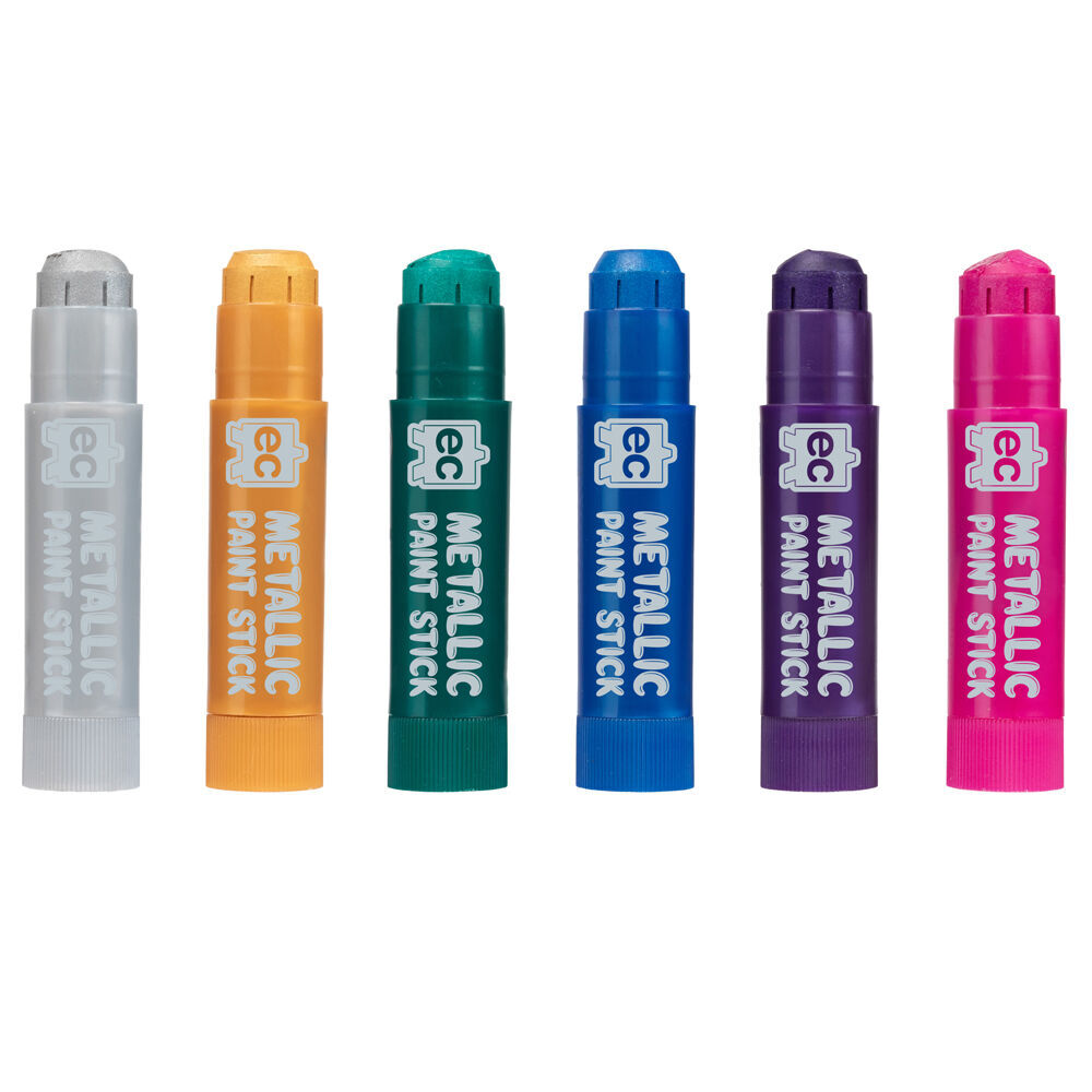 8x 6pc Educational Colours Mess-Free Kids Paint Sticks Set Metallic