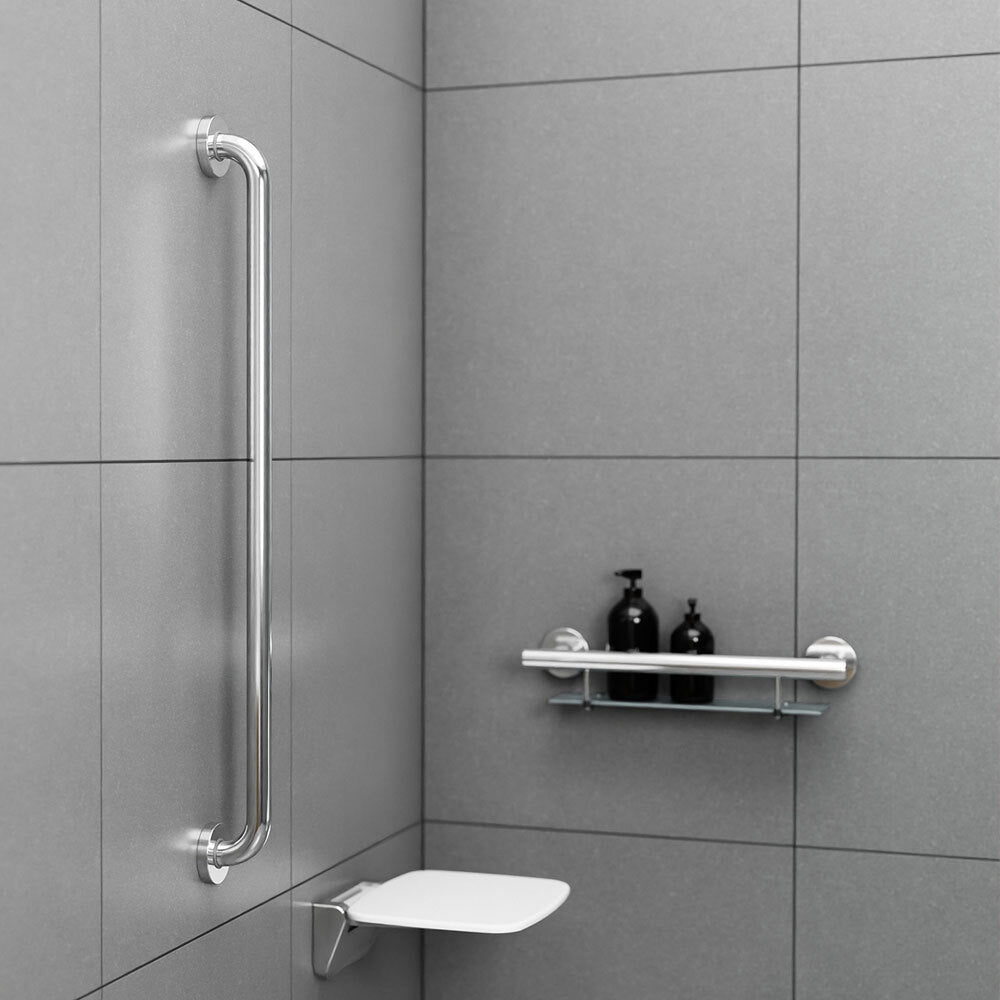 Evekare Concealed Flange Grab Rail 900 x 32mm Stainless Steel