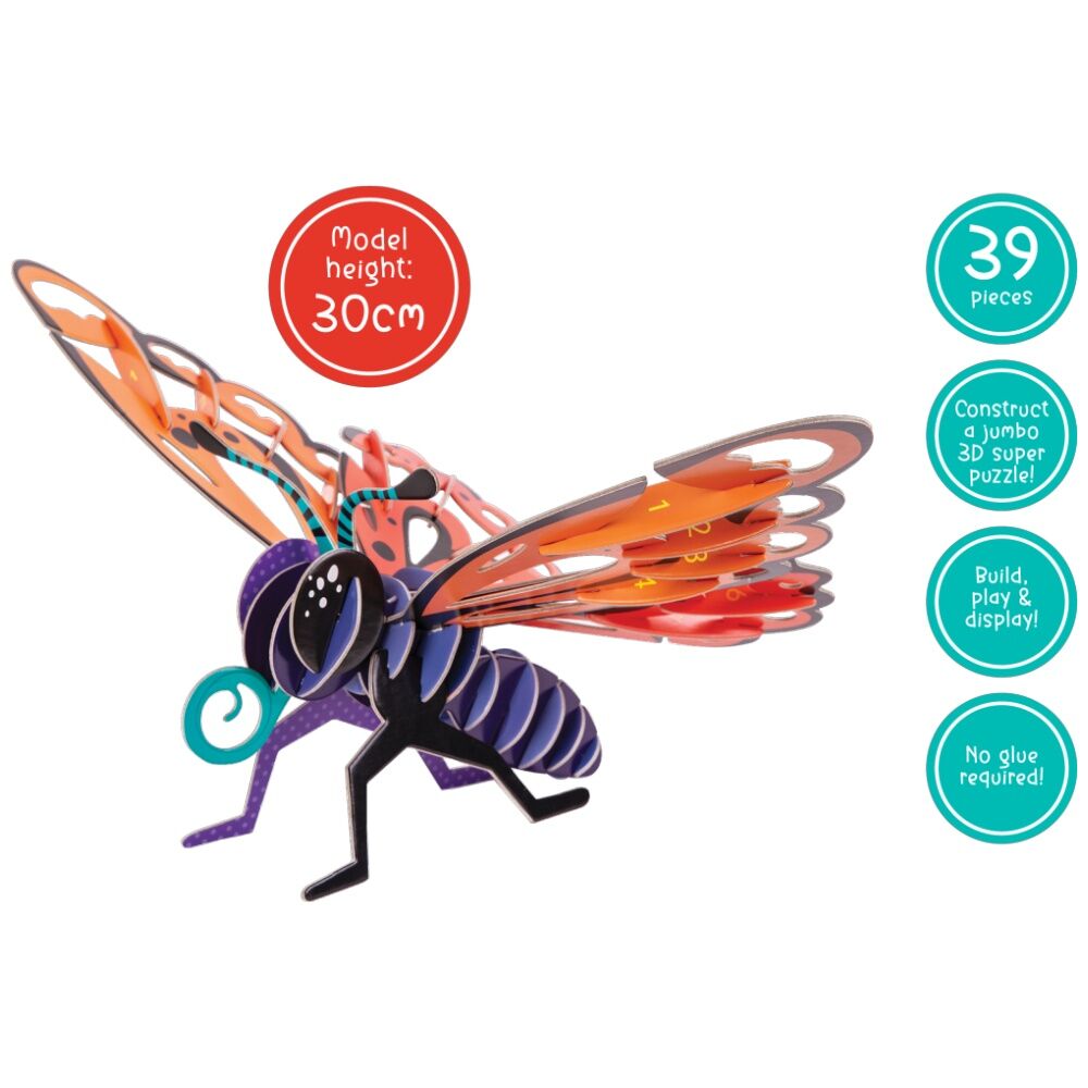 39pc Learning Can Be Fun Giant 3D Kids Puzzle Beautiful Butterfly Activity