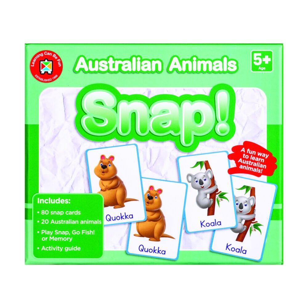 Learning Can Be Fun Australian Animals Snap! 80 Cards Learn Native Kids 5y+