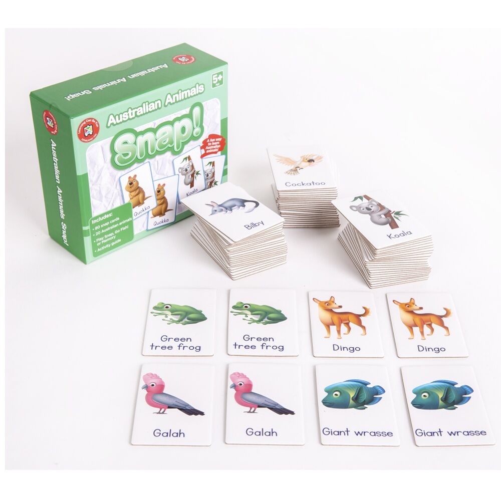 Learning Can Be Fun Australian Animals Snap! 80 Cards Learn Native Kids 5y+