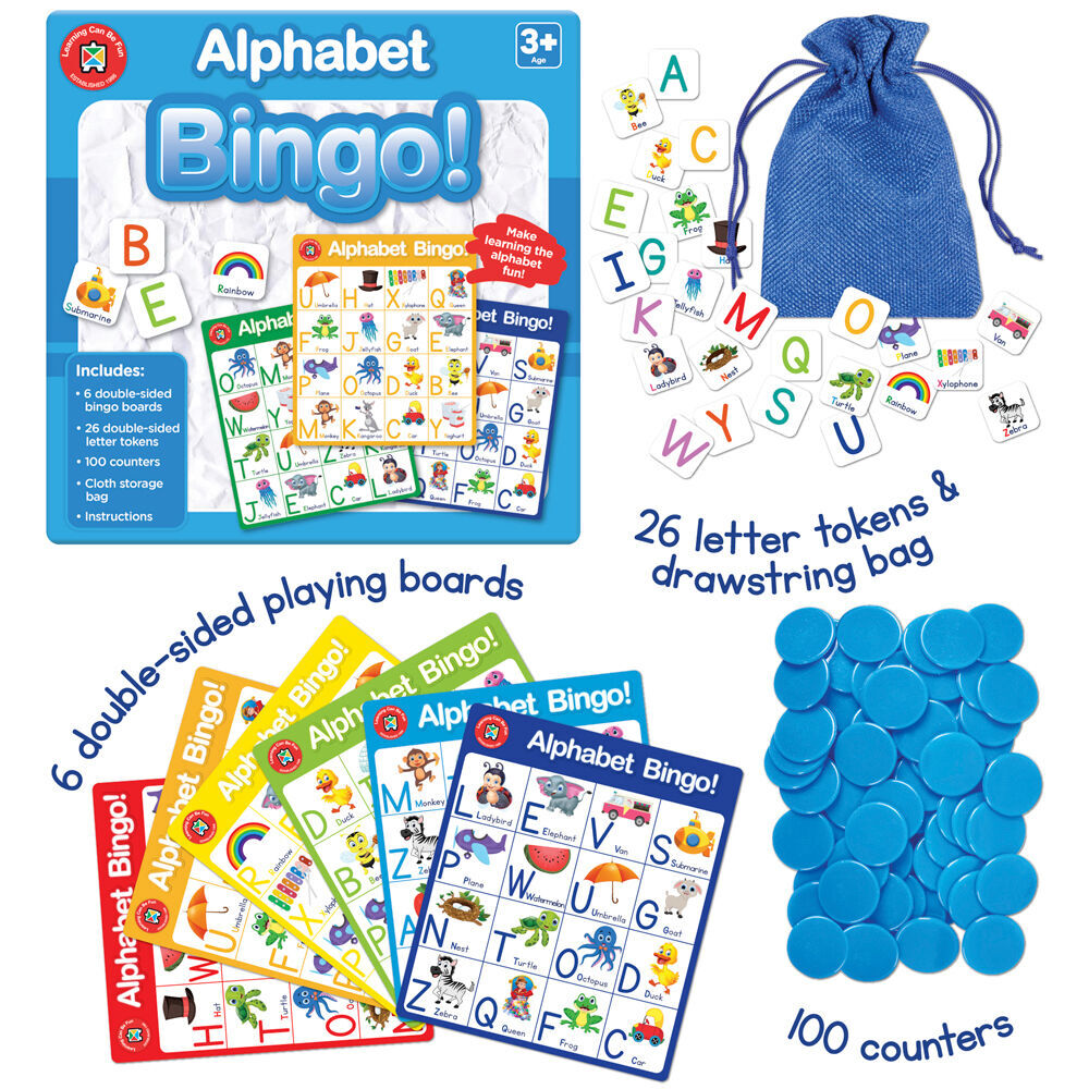 2PK Learning Can Be Fun Alphabet Bingo Educational Childrens Toy 3y+