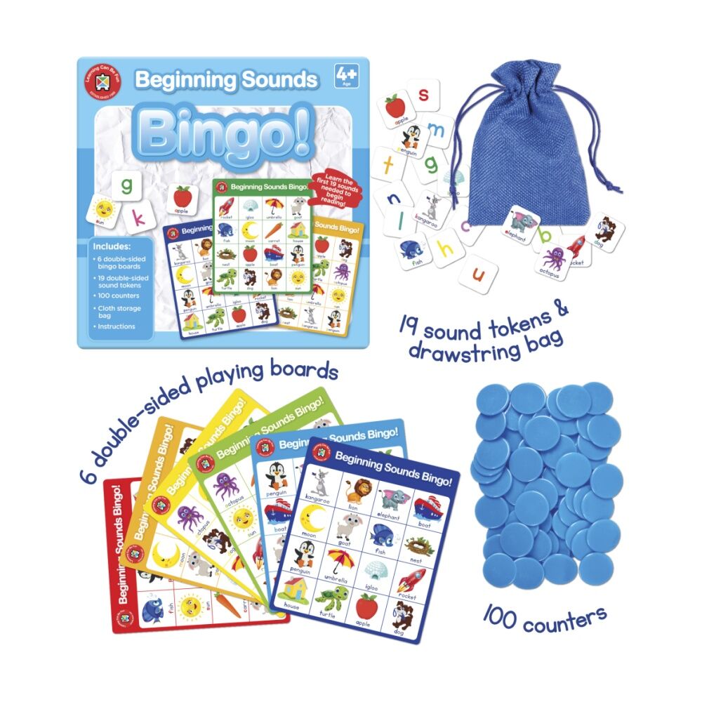 Learning Can Be Fun Beginning Sounds Bingo Phonics Game Educational 6y+