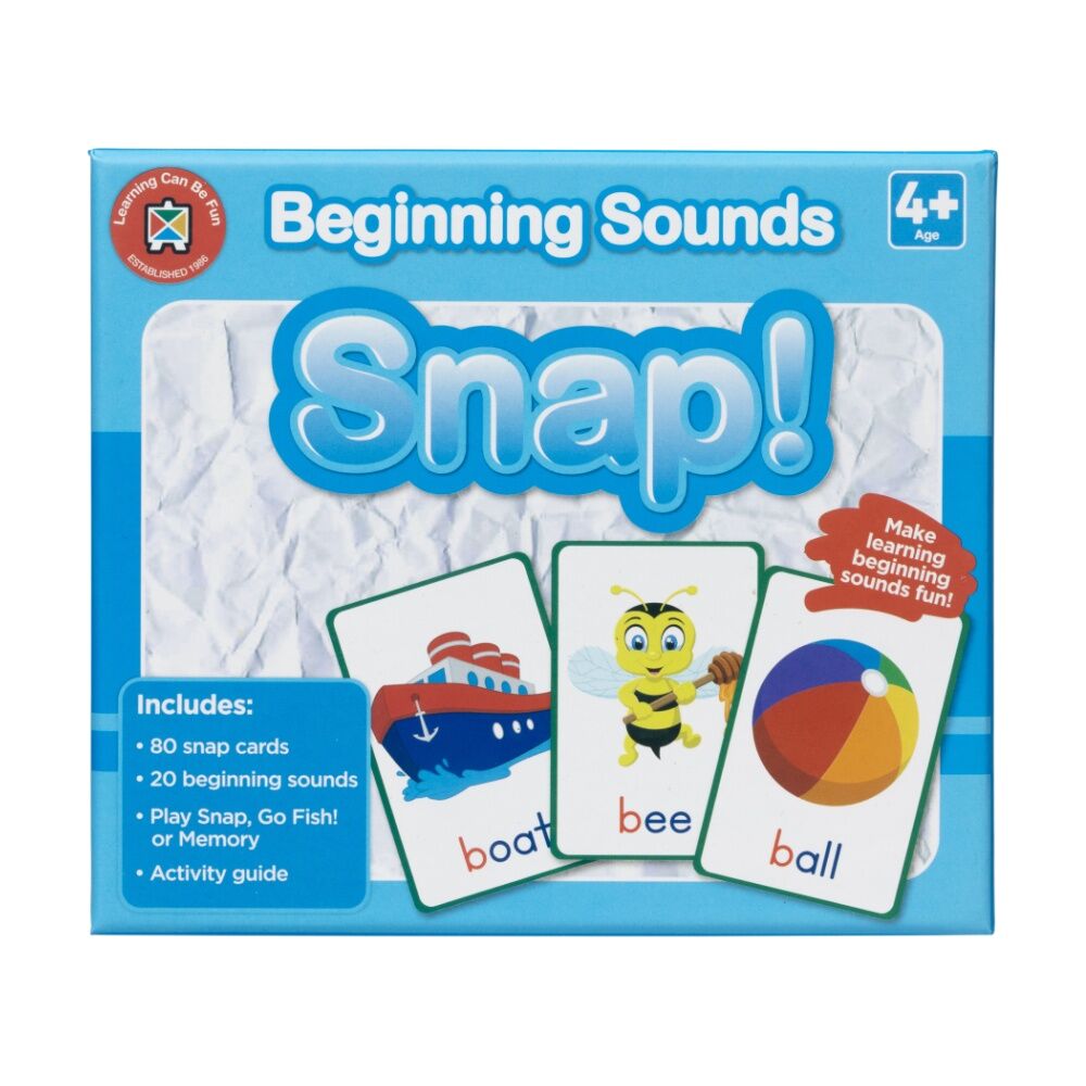 3PK Learning Can Be Fun Beginning Sounds Snap! 80 Cards Kids Phonics Game 4y+