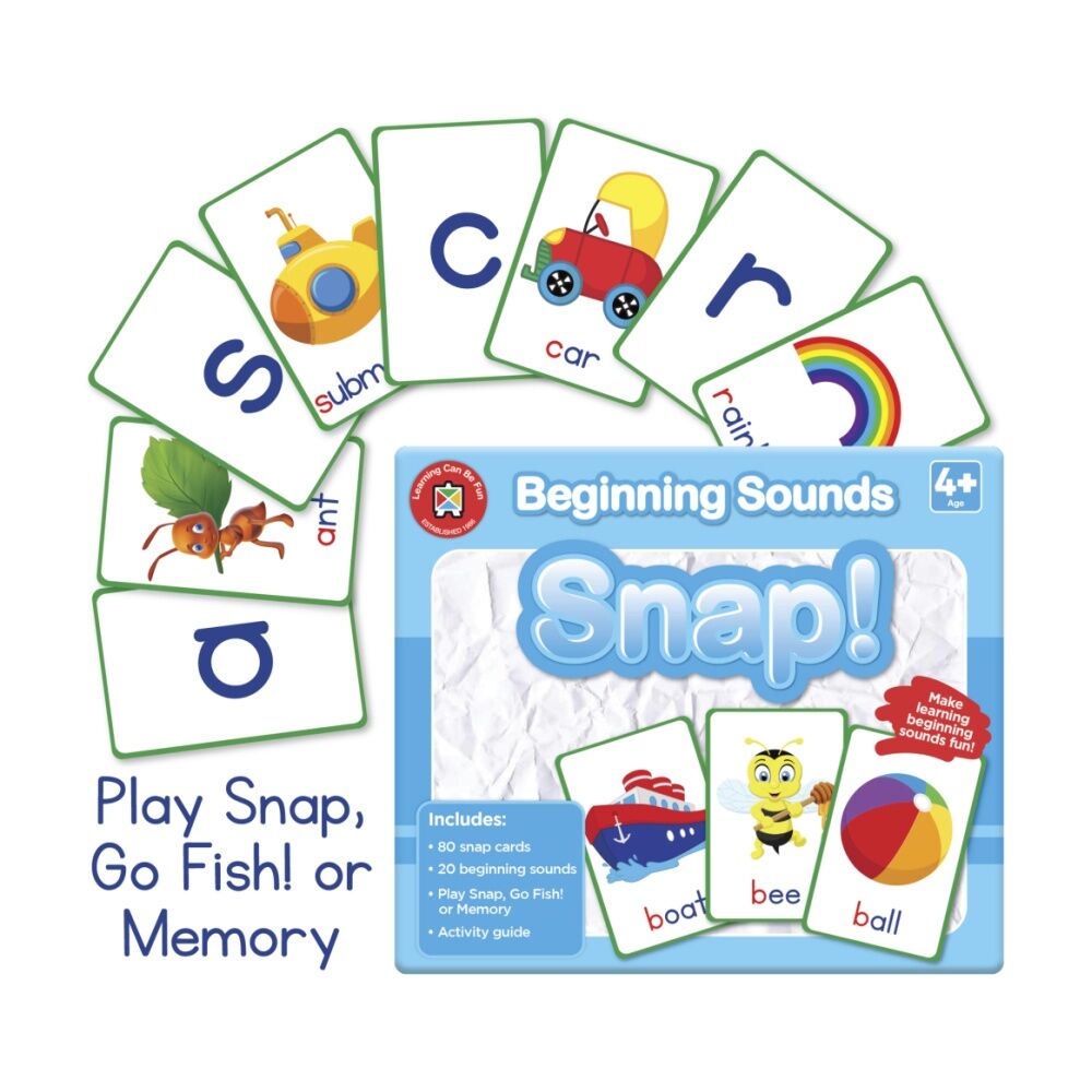 Learning Can Be Fun Beginning Sounds Snap! 80 Cards Kids Phonics Game 4y+