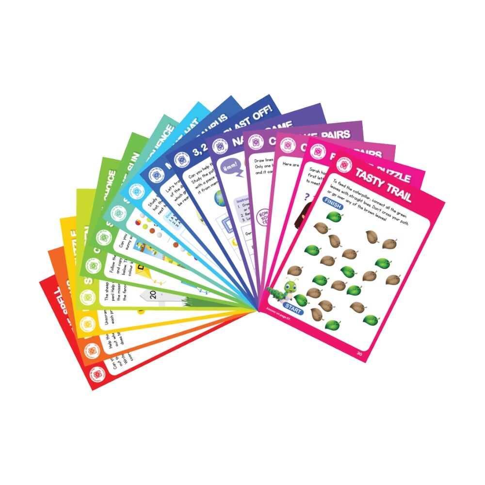6PK Learning Can Be Fun Brain Teasers Kids Activity Pad 45 Puzzles 5y+ 60 Pages
