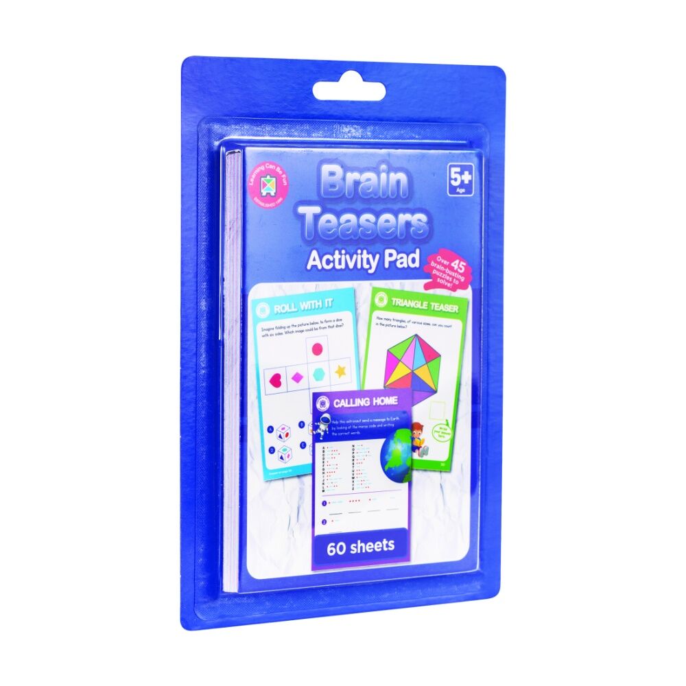 6PK Learning Can Be Fun Brain Teasers Kids Activity Pad 45 Puzzles 5y+ 60 Pages