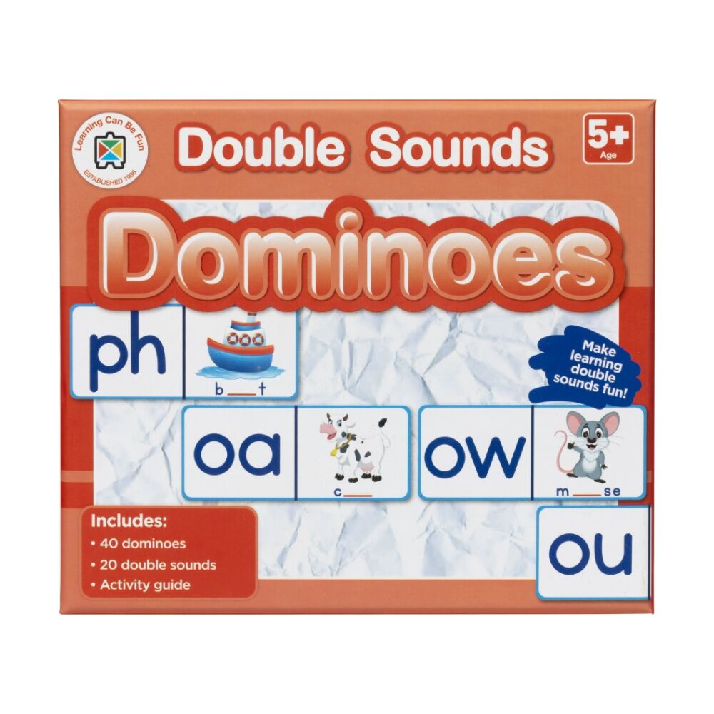 40pc Learning Can Be Fun Double Sounds Dominoes Kids Education Game 5y+