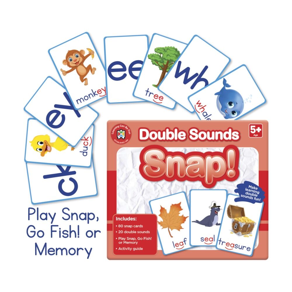 Learning Can Be Fun Double Sounds Snap! 80 Cards Phonics Game for Kids 5y+