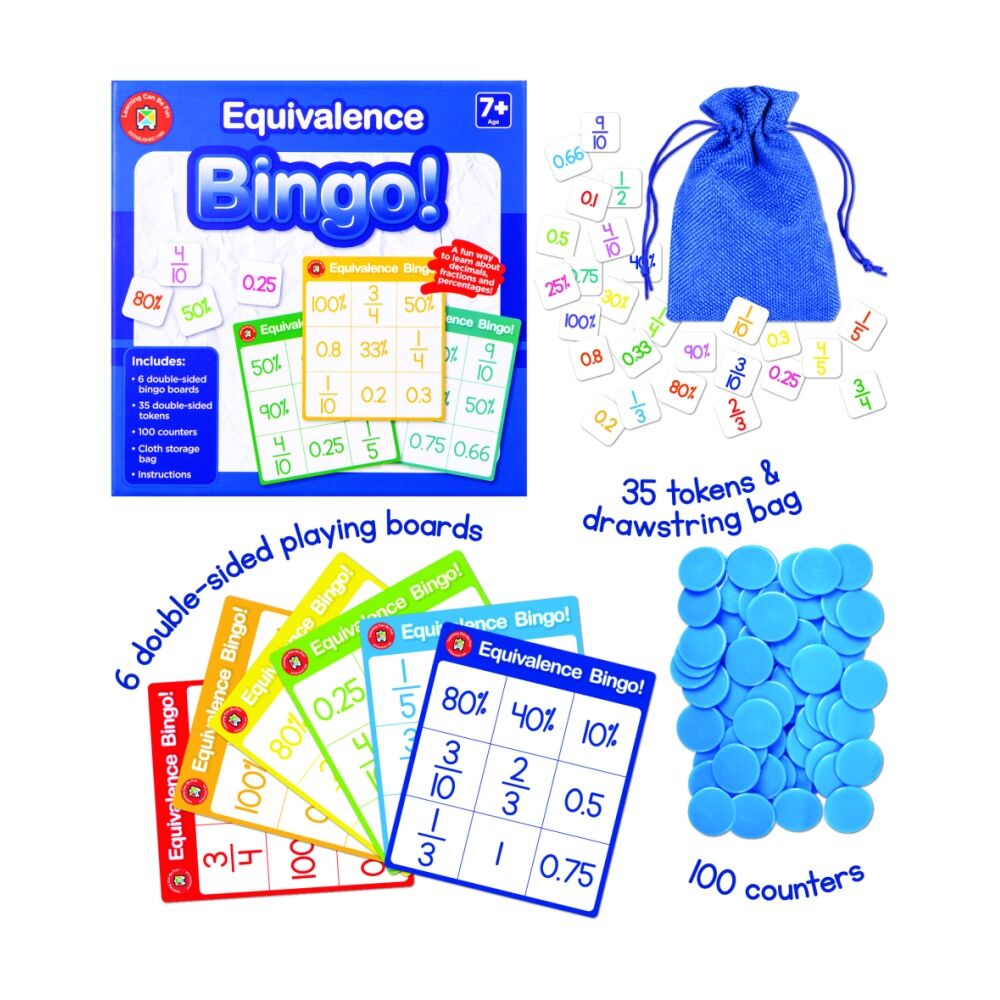 Learning Can Be Fun Equivalence Bingo Match Fraction/Decimal/Percent Game 7y+