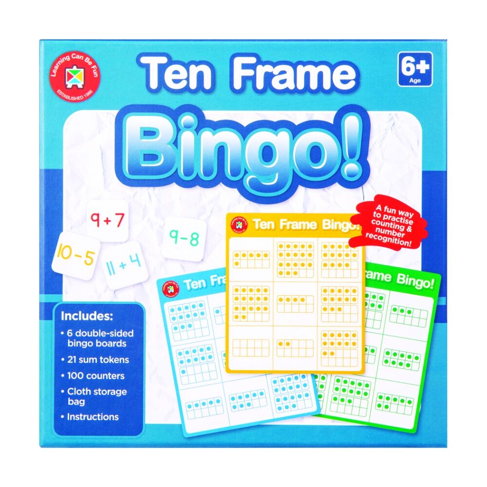 Learning Can Be Fun Equivalence/Ten Mathematics Frame Kids Bingo Game Set 7y+
