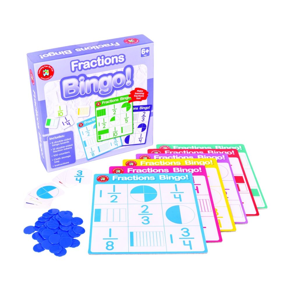 Learning Can Be Fun Fractions Bingo Kids Mathematics Educational Game 6y+