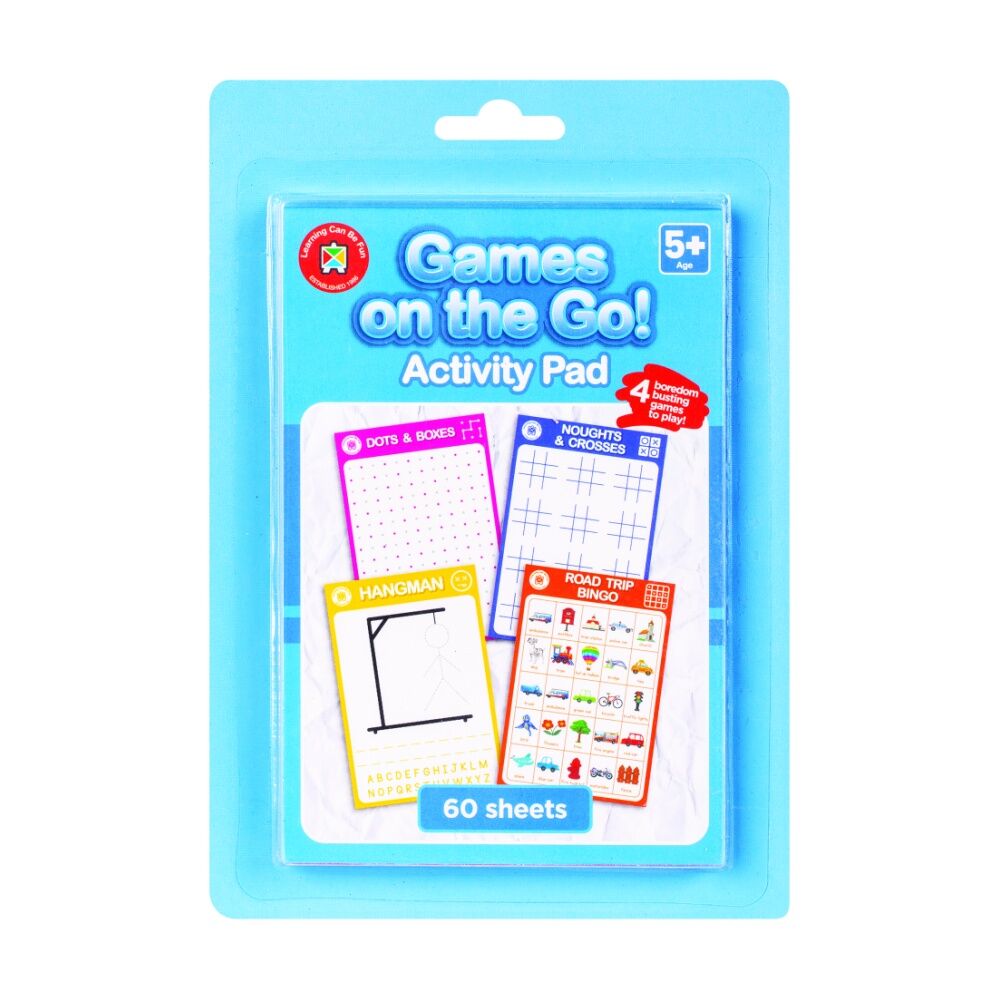 12PK Learning Can Be Fun Kids Games On The Go Travel Activity Pad 5y+ 60 Pages