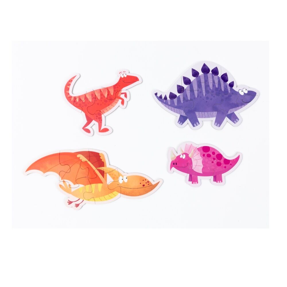 6PK Learning Can Be Fun My First Puzzles Set Dino Friends w/Carry Box 3y+