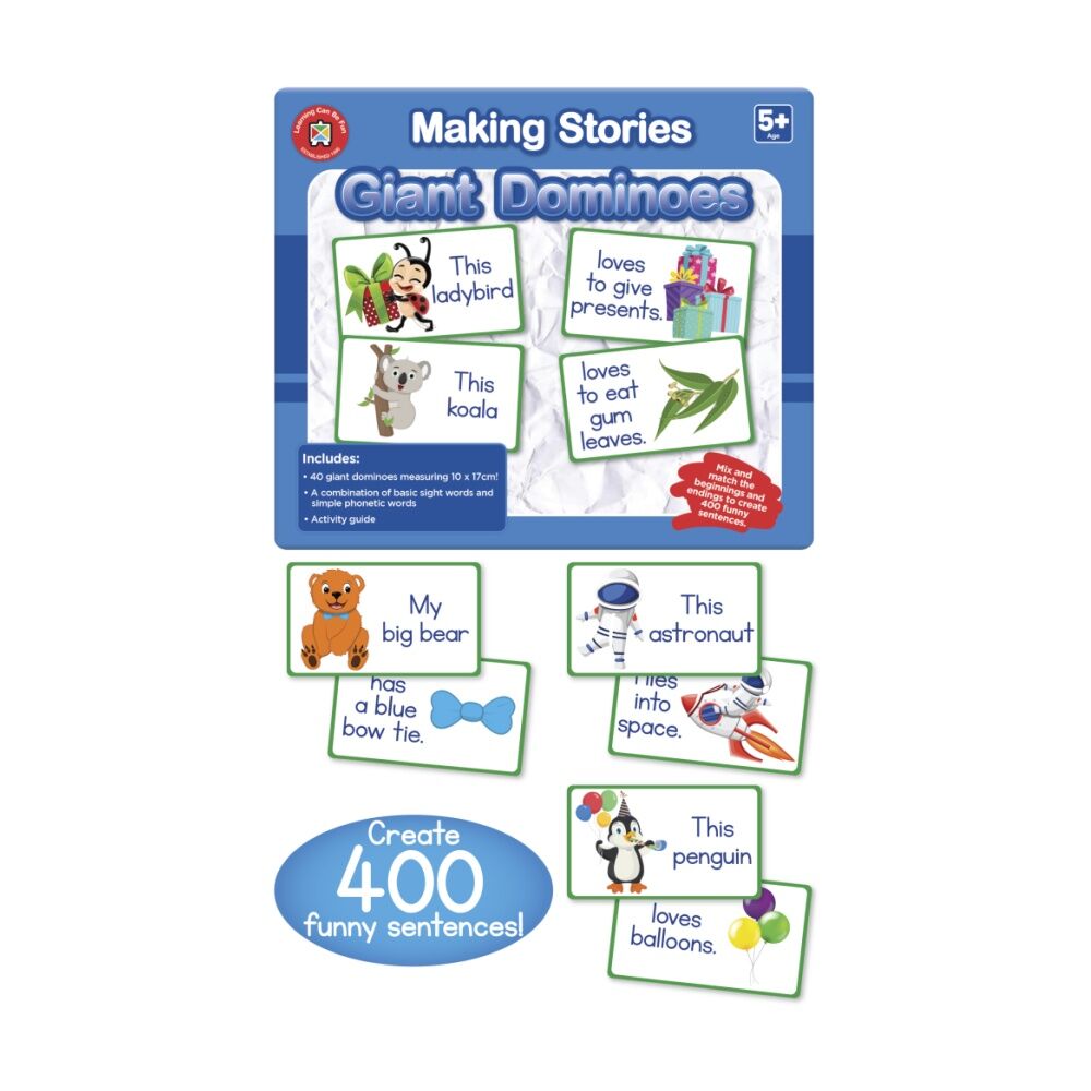 40pc Learning Can Be Fun Making Stories Giant Dominoes Creative Kids Game 5y+
