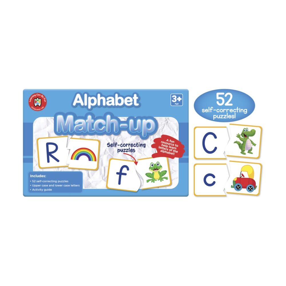 Learning Can Be Fun Alphabet Match-Up 52 Self Correcting Puzzles Kids 3y+