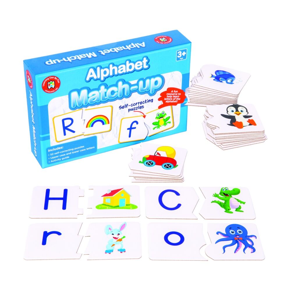Learning Can Be Fun Alphabet Match-Up 52 Self Correcting Puzzles Kids 3y+