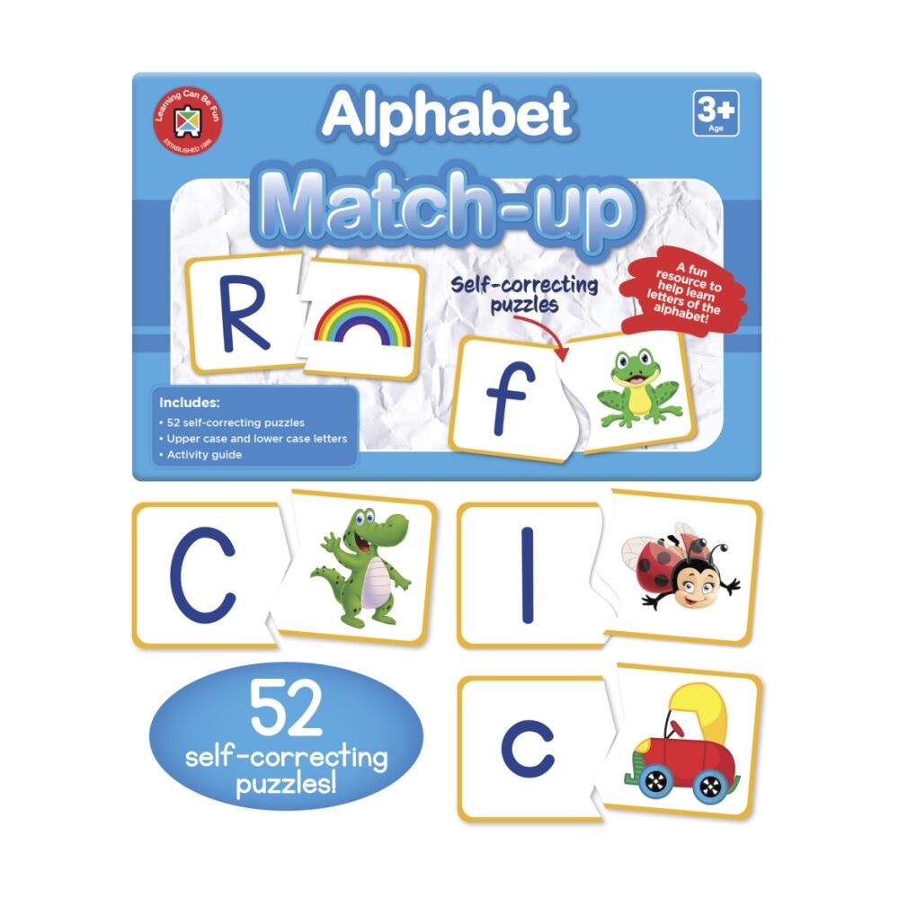 Learning Can Be Fun Alphabet Match-Up 52 Self Correcting Puzzles Kids 3y+