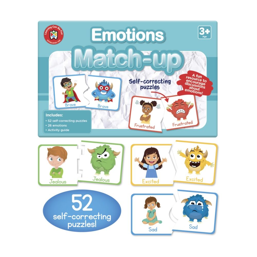 3PK Learning Can Be Fun Emotions Match-Up 52 Educational Puzzles for Kids 3y+