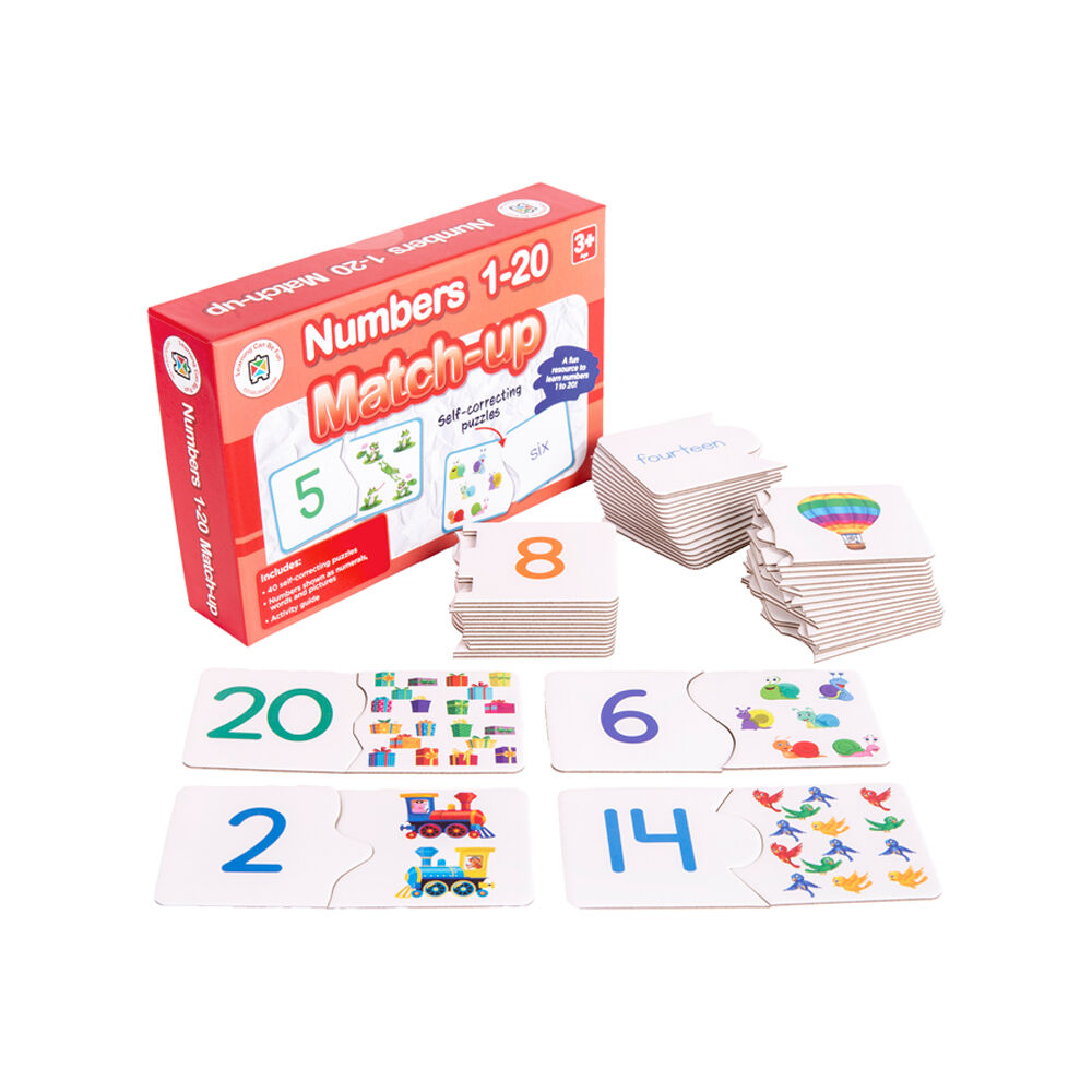 3PK Learning Can Be Fun Numbers 1-20 Match-Up 40 Educational Puzzles for Kids 3y+
