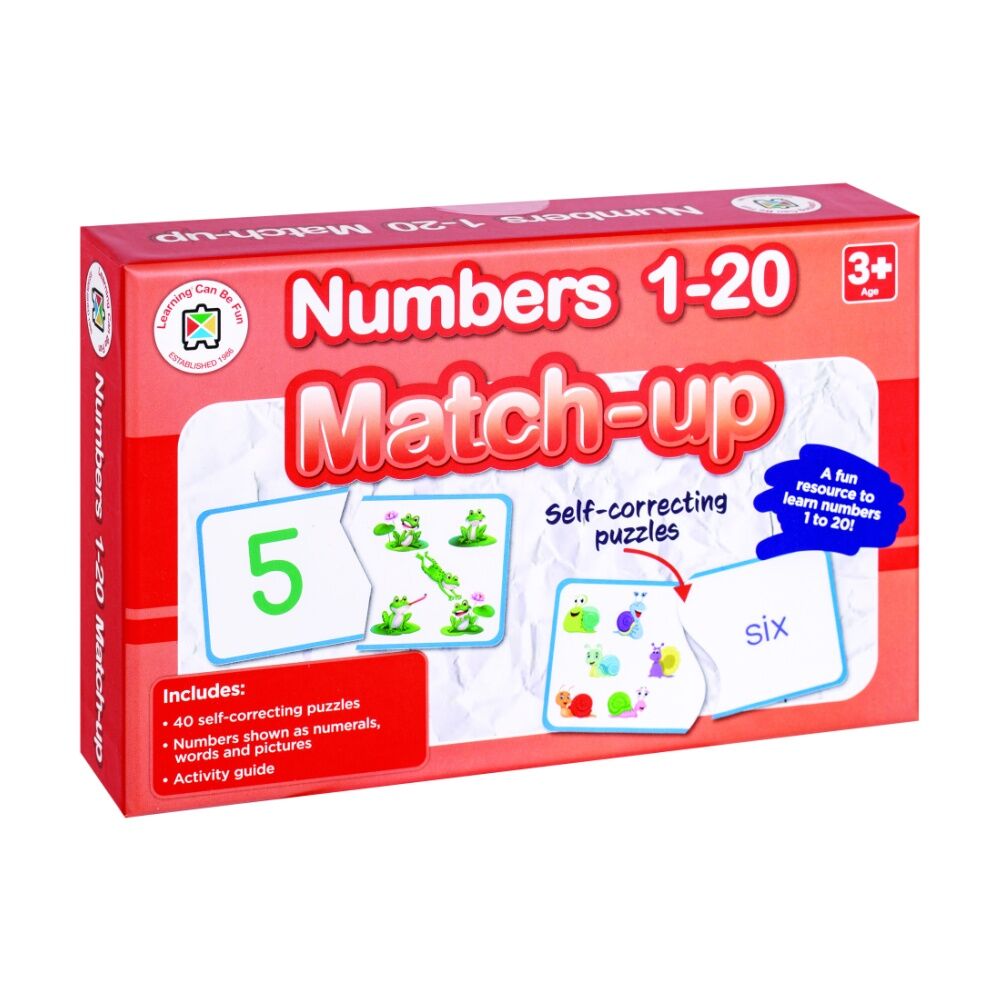 3PK Learning Can Be Fun Numbers 1-20 Match-Up 40 Educational Puzzles for Kids 3y+