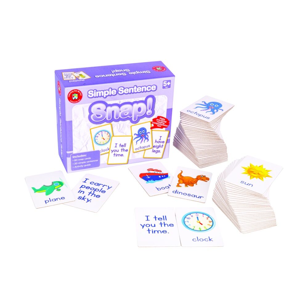 Learning Can Be Fun Simple Sentence Snap! 80 Cards Reading/Learning Game 5y+