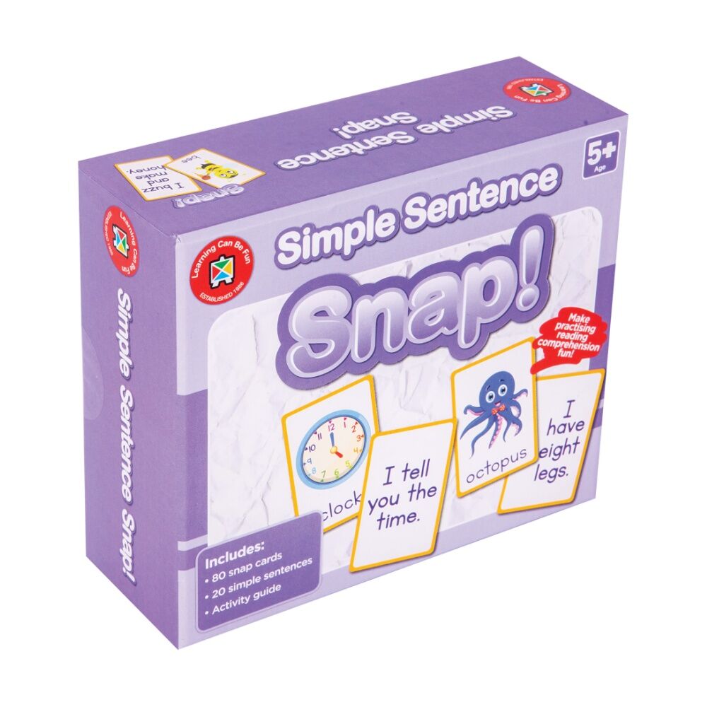Learning Can Be Fun Simple Sentence Snap! 80 Cards Reading/Learning Game 5y+