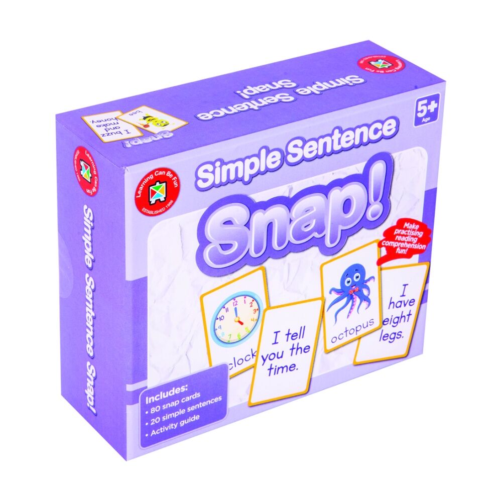 Learning Can Be Fun Simple Sentence Snap! 80 Cards Reading/Learning Game 5y+
