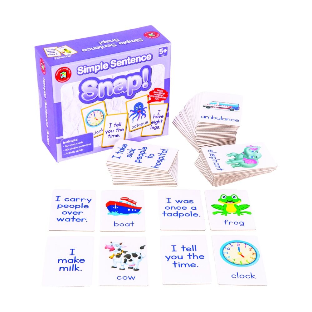 Learning Can Be Fun Simple Sentence Snap! 80 Cards Reading/Learning Game 5y+