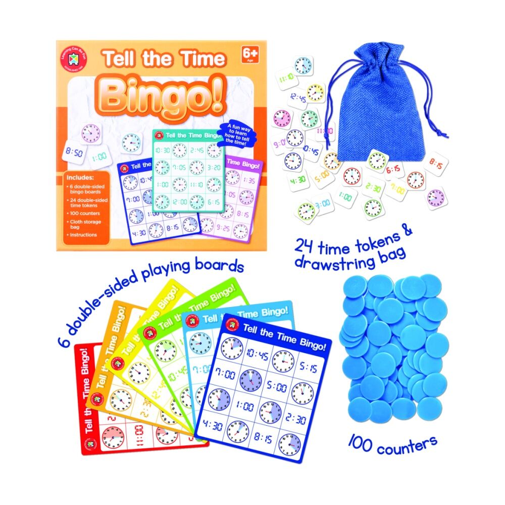 Learning Can Be Fun Time/Mathrmatics/Reading Bingo Set Educational Games 6y+