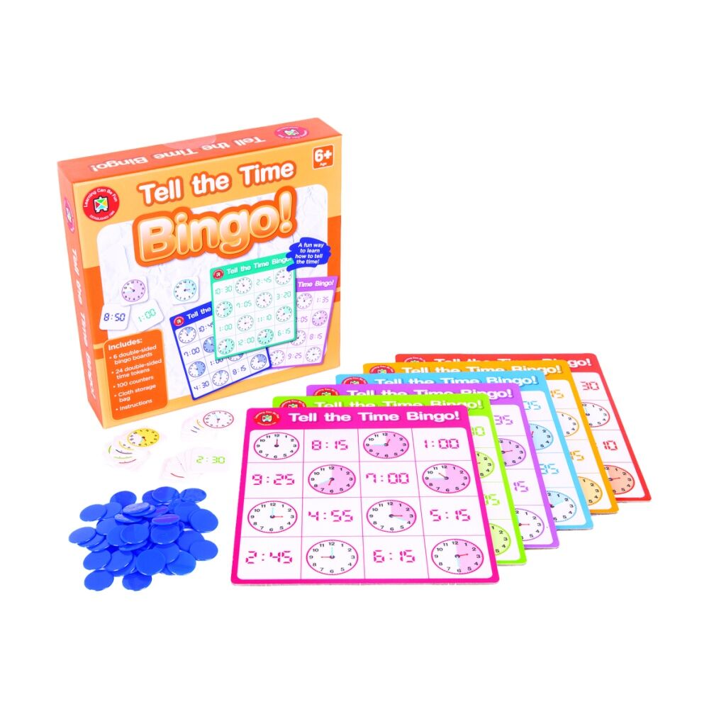 Learning Can Be Fun Tell The Time Bingo Analogue & Digital Clock Game 6y+