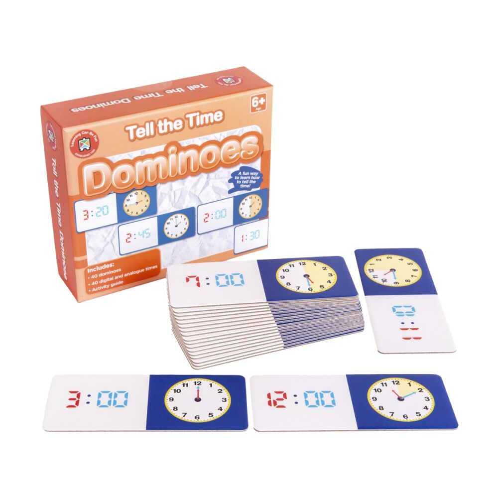 40pc Learning Can Be Fun Tell the Time Dominoes Kids Education Game 6y+