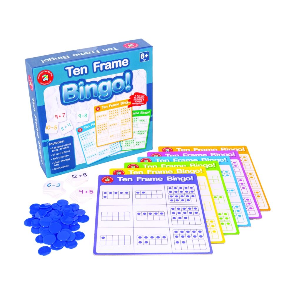 Learning Can Be Fun Ten Frame Bingo Mathematics Kids Educational Game 6y+