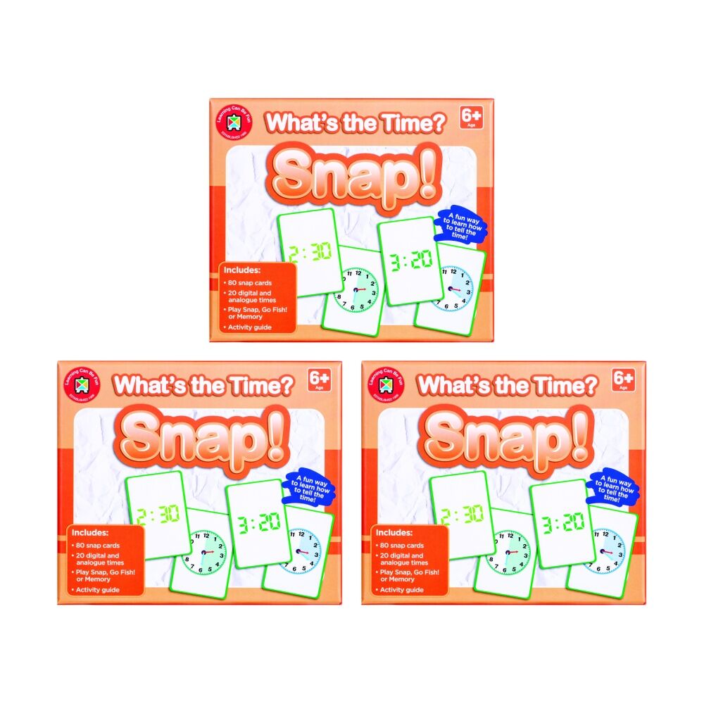 3PK Learning Can Be Fun What's The Time Snap! 80 Cards Digital/Analogue Game 6y+